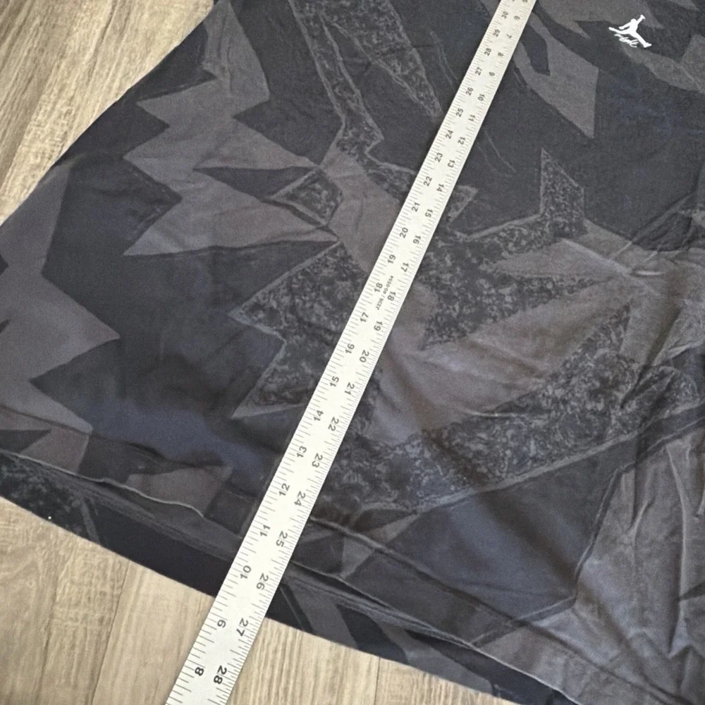 Jordan Shirt Mens L Black Gray Flight All Over Print Graphic Nike Air Jumpman